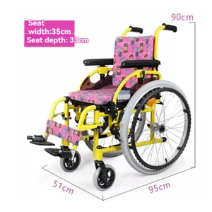 Sedia a Rotelle Manuale Pieghevole Leggera in Lega di Alluminio per Bambini con Freno a Mano, Cuscino Ispessito, Design Portatile per Bambini con Paralisi Cerebrale - Product Image 6
