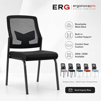 Chaise de visiteur exécutive moderne en cuir véritable, empilable, avec siège rembourré et structure en plastique, idéale pour les salles de formation, de réunion et d'hôtel