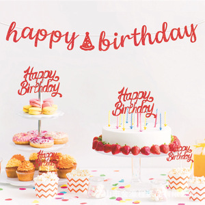 Happy Birthday Banner Paper Flocking Decorations For Birthday Party Venue Setup - Product Image 3