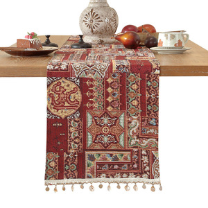 Bohemian style jacquard table runner, new retro geometric pattern tablecloth decoration, long tablecloth. - Product Image 4