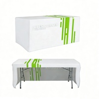 Housse de table classique à dos ouvert en polyester, imperméable, infroissable, durable, imprimée numériquement, avec logo personnalisé, ajustée et tendance