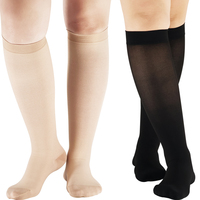 Bas de contention à compression graduée fins pour l'été, hauteur genou, 15-20 mmHg