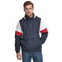 Blouson Bomber Homme Rétro Colorblock Printemps avec Capuche et Demi-Zip, Poche Kangourou Contrastante, Style Vintage Années 90 Oversize