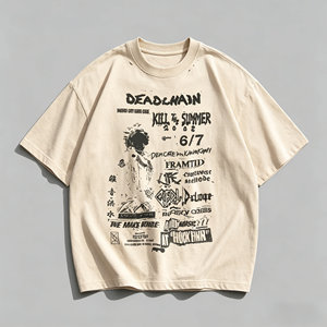เสื้อยืดเจอร์ซีย์ผู้ชายไซส์ใหญ่พิเศษ แบบเรียบ ล้างสีสไตล์วินเทจ พิมพ์ลายลำลอง มีเอกลักษณ์ คุณภาพสูง ผ้าฝ้าย 100% สตรีทแวร์ - Product Image 1