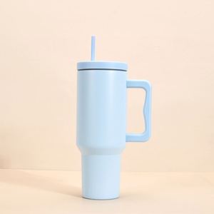 <b>40oz</b> H4.0 <b>Handle</b> Travel Car Mug Vacuum <b>Tumbler</b> Lid Straw Non-Slip ODM OEM Custom Color - Product Image 5