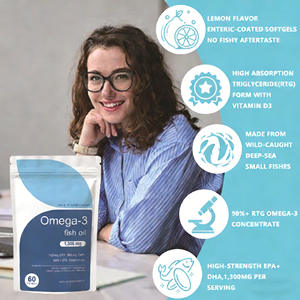 Капсулы с натуральным рыбьим жиром OEM, пищевого качества, с EPA и <span class=keywords><strong>DHA</strong></span>, Омега-3, 60 веганских капсул, для поддержки здоровья суставов и сердца у взрослых - Product Image 4