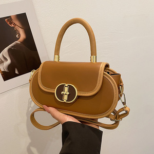 <span class=keywords><strong>Bolso</strong></span> de Mano Moderno Estilo Preppy |   <span class=keywords><strong>Bolso</strong></span> <span class=keywords><strong>Bandolera</strong></span> Retro de Color Contrastante con Cierre <span class=keywords><strong>Dorado</strong></span>, Asa Superior y Correa para el Hombro para Uso Diario - Product Image 2