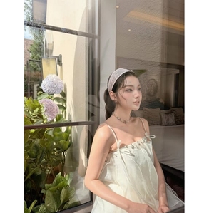 Wholesale Women Coquette Sheer Organza Mini Dress Rhinestone Neckline Babydoll Fairycore Party Dress Custom - Product Image 1