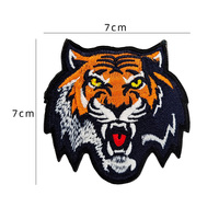 Patchs brodés Tigre à dents de sabre en toile écologique, motif Bête de la forêt, avec fixation auto-agrippante en résine, inaltérables, haute qualité, personnalisés