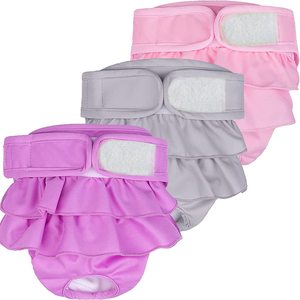 Jupes menstruelles absorbantes et anti-fuites en coton pour animaux de compagnie, culottes de période pour grandes femelles, couches réutilisables et lavables pour chiennes - Product Image 1