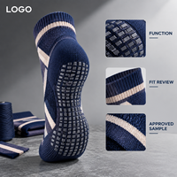 Chaussettes d'événement en coton Spandex à rayures d'entreprise, bleu marine, couleur avoine, à motifs originaux, avec motif artistique, à motif répétitif, avec bordure tricotée, talon et bout du pied