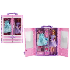 Fabriek Groothandel Kids Poppen Met Mooie Garderobe En Kleding Voor Meisjes Spelen Set Speelgoed