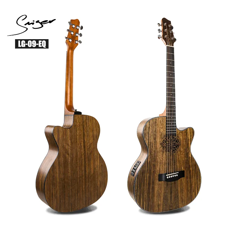 Smiger LG-09中国製電気楽器40インチカットウェイセミアコースティックエレキギター
