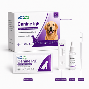 Kit <span class=keywords><strong>de</strong></span> Prueba <span class=keywords><strong>de</strong></span> <span class=keywords><strong>IgE</strong></span> Canino Vivatest con Certificación CE, Detección Rápida <span class=keywords><strong>de</strong></span> Alergias en Perros Mediante Muestra <span class=keywords><strong>de</strong></span> <span class=keywords><strong>Sangre</strong></span> Veterinaria - Product Image 1