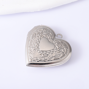 Ywyougang настраиваемый лазерный принт из нержавеющей стали фото медальон простой модный дизайн сердце цветок кулон брелок - Product Image 5