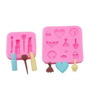 Homesun HY 4 Uds maquillaje tema silicona moldes beso lápiz labial Perfume tacones altos <span class=keywords><strong>Fondant</strong></span> pastel moldes - Product Image 5