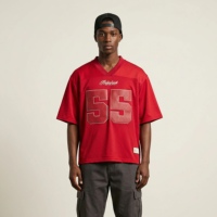 T-shirt de football américain surdimensionné personnalisé, style rétro, streetwear, t-shirt en maille pour hommes, streetwear, t-shirts de rugby