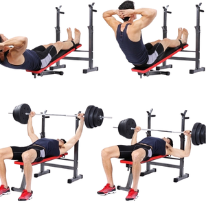 Lit de musculation pliable multifonctionnel pour intérieur, équipement de fitness durable, support pour barre de musculation pour salle de sport et domicile - Product Image 6