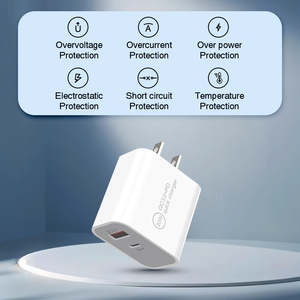 Cargador de Pared con Doble Puerto USB Tipo <span class=keywords><strong>C</strong></span> + USB A, QC3.0 PD, 20W, Carga Rápida, Adaptador de Corriente Tipo <span class=keywords><strong>C</strong></span>, STOCK en EE. UU. - Product Image 5