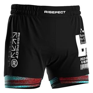 Celana MMA BJJ 2 in 1 Hitam Ringan Bahan Cepat Kering Potongan Ergonomis Dirancang untuk Pesilat Profesional - Product Image 4