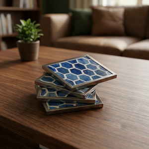 High Quality Eco-Friendly Durable Bone Inlay Tea/Coffee Coaster Set BS INTERNATIONAL Square Handmade New Vintage Design Classic - Product Image 1