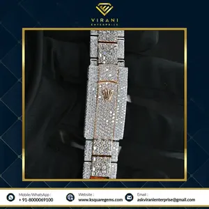 Direct Factory Export-Iced VVS Clarity Moissanite Diamond <b>Smart</b> <b>Watch</b> for Men <b>Women</b> High Quality Glass Fashion Business Style - Product Image 4