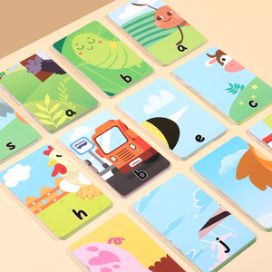 Cartes de puzzle de mots et de lettres de l'alphabet en gros, auto-correctrices, pour l'apprentissage de l'orthographe et du langage, double face, à colorier et à peindre - Product Image 3