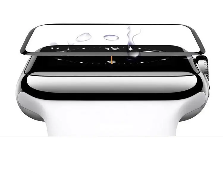 Para Apple Watch 3/4 series película endurecida reloj inteligente película UV serigrafía borde negro pantalla curva protector de vidrio templado