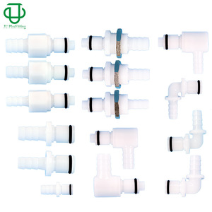 Conexiones Rápidas de Plástico POM Serie JU, Tipo Codo Recto con Válvula de Cierre 14-516-38ID, Conexión de Intubación - Product Image 1