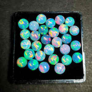 Ethiopian Welo Lửa Trắng Vàng Opal Cabochon 4Mm Chất Lượng Cao Lỏng Đá Quý Tự Nhiên Nhiệt Điều Trị Cho Làm Đồ Trang Sức 100Pcs - Product Image 3