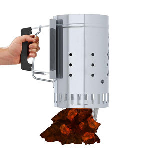 ملحق شواء شواء خارجي من الفولاذ المقاوم للصدأ مع مدخنة نار ولاعة ومقبض مريح - Product Image 3