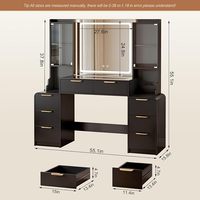 Coiffeuse de Maquillage pour Fille de Haute Qualité avec Miroir et Éclairage LED, Table de Maquillage Compacte avec Tiroirs et Chaise