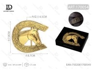 Cintura con testa di cavallo e grande fibbia in lega, stile pressofuso, da uomo - Product Image 1