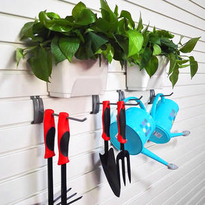 Ganchos de plástico PVC para tablero de canal, color gris, de alta resistencia, de metal, individuales, para montaje en pared, almacenamiento de herramientas, capacidad de 15 kg - Product Image 1