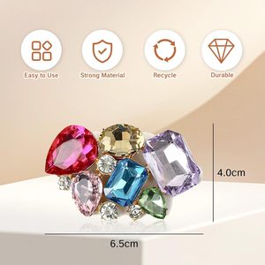 Clips para zapatos para mujer, broche decorativo de cristal multicolor brillante, accesorios para tacones, adornos con clip brillante para zapatos - Product Image 2