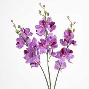 Orchidée <span class=keywords><strong>Vanda</strong></span> Artificielle 6 Fleurs en Soie Décoration Florale Maison Arrangements Floraux Bouquets Faits Main Floristerie Mariage Injection - Product Image 3