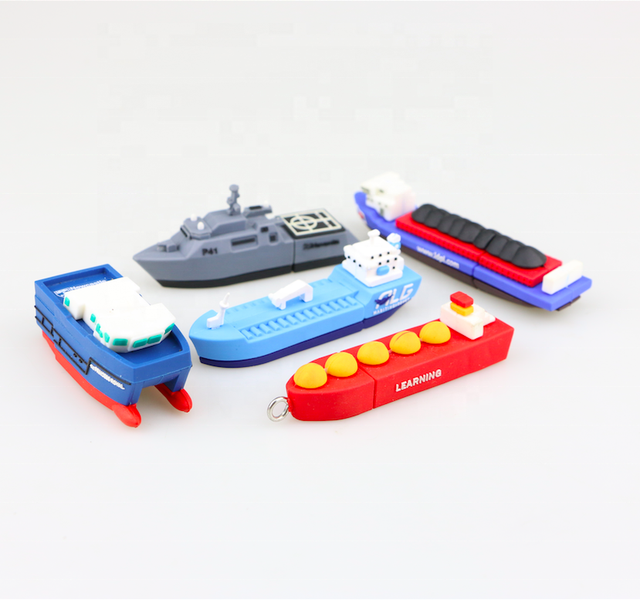 New Design PVC Customized Flash Pen Drive 8gb 16gb 32gb Bespoke Boat Ship Shape 3D USB Stick