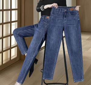 Jeans Skinny a Vita Alta da Donna di Seconda Mano, Jeans Vintage Lavati a Gamba Dritta Usati, Jeans da Donna Preloved - Product Image 1