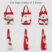 Bolsa de regalo navideña tejida, bolsa de dulces con dibujos animados, bolsa de regalo para Nochebuena, bolsa para manzanas, bolsa de regalo portátil