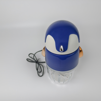 Robot culinaire électrique mignon en forme de pingouin, mini hachoir à aliments avec bol en verre, 8 lames, hachoir à viande, hachoir à ail, préparateur de repas pour bébé