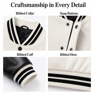 Produttore di Abbigliamento Streetwear, Giacche Varsity Personalizzate con Ricamo <span class=keywords><strong>in</strong></span> Ciniglia, Maniche <span class=keywords><strong>in</strong></span> <span class=keywords><strong>Pelle</strong></span>, <span class=keywords><strong>Giacca</strong></span> <span class=keywords><strong>Oversize</strong></span> da Uomo - Product Image 6