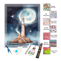 Fabricant Grossiste Personnalisé Peinture Diamant 5D Phare Marin Art Mural Décoration Maison Kits de Peinture Diamant Paysage DIY
