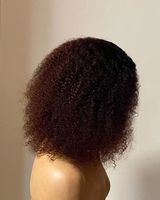 Perruque Lace Frontal Closure wig sans colle brésilienne, cheveux humains crépus bouclés, 13x6, pre-plucked, cheveux vierges, pour femme