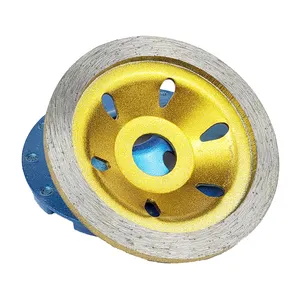 Grosir mangkuk Gerinda berlian basah 100MM cangkir batu abrasif roda gerinda cakram pemotong roda untuk beton marmer granit
