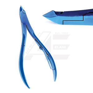 Pinzas para cutículas de titanio azul, cortaúñas, removedor de cutículas de acero inoxidable hecho a mano, forma cónica para el cuidado de las uñas, dedos - Product Image 6