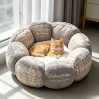 Cama Ovalada para Mascotas, Perros y Gatos, con Diseño Personalizado, Suave, Agradable al Tacto, Base Antideslizante, Soporte para Articulaciones, Colchoneta para Dormir