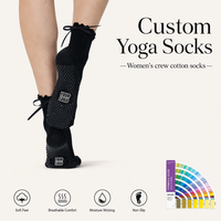 Chaussettes de Pilates pour femmes avec logo personnalisé, tricotées en jacquard, semelle en tissu éponge, maintien sûr et antidérapant, pour la pratique du yoga et le fitness en automne