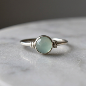 Wholesale Beautiful Indian 925 <b>Sterling</b> <b>Silver</b> Stone <b>Ring</b> Chalcedony Gemstone <b>Set</b> in Bezel Online Sale Jewelry - Product Image 1