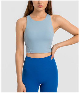 Mujeres Sport Essentials Running Sport Chándal Top Cuello alto Tank Top Crop Built in Bra Tank Tops para damas - Product Image 3