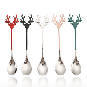Cuchara con Forma de Alce Navideño, Cuchara Dorada para Té, Cuchara para Revolver de Acero Inoxidable 304 de Grado Alimenticio, Cuchara para Café con Diseño de Ciervo de David - Product Image 5